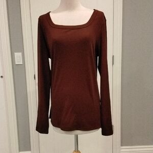 Chic Long Sleeve Brown Top